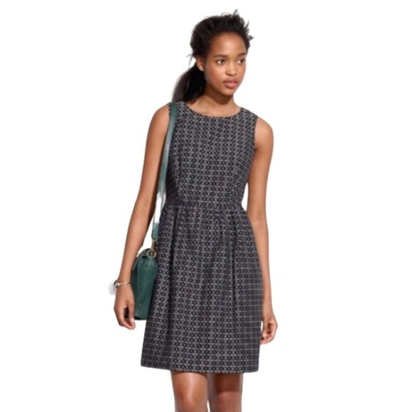 Madewell Womens Black And White Sleeveless Abstract Linebreak Tank Dress Size 0 - Picture 1 of 11